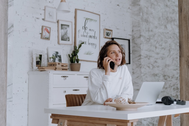 woman on a phone call