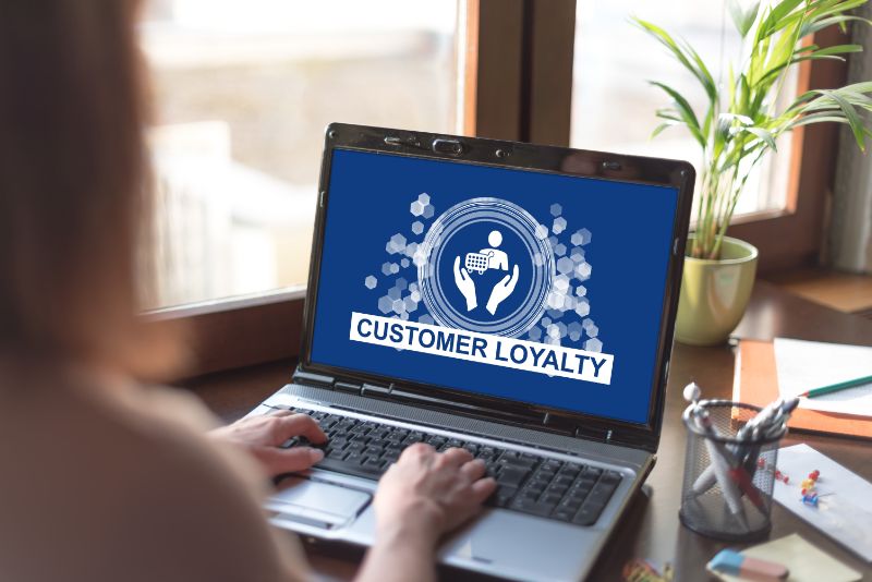 Customer loyalty concept on a laptop