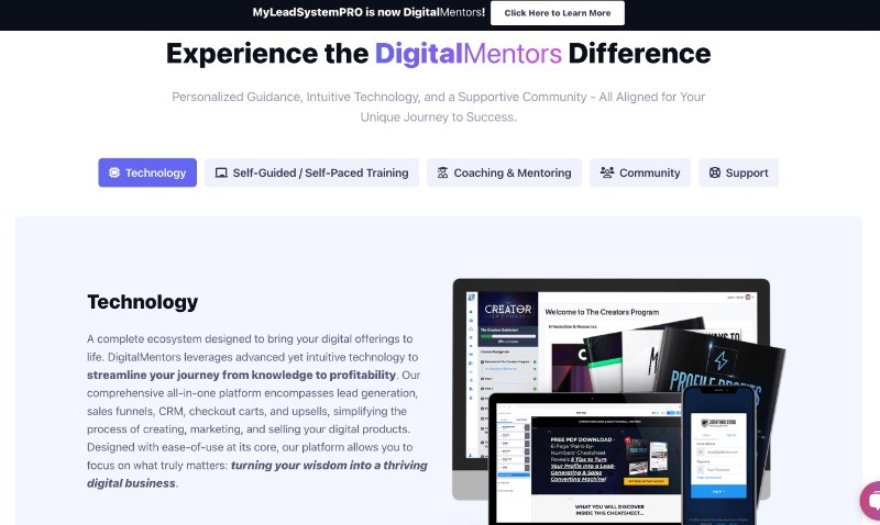 DigitalMentors technology webpage