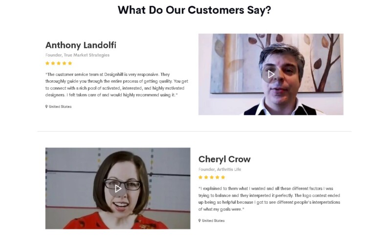 Designhill Customer Experiences and Testimonials