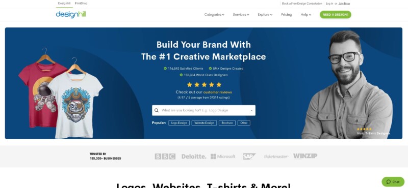 Designhill Website Landing Page