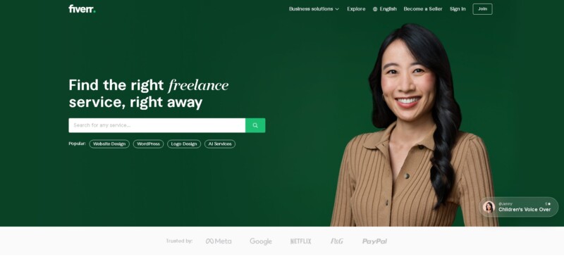 Fiverr Website Landing Page