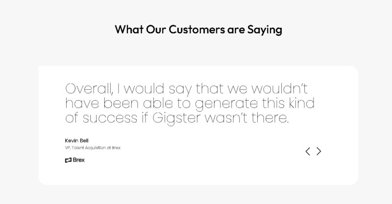 Gigster Customer Testimonial