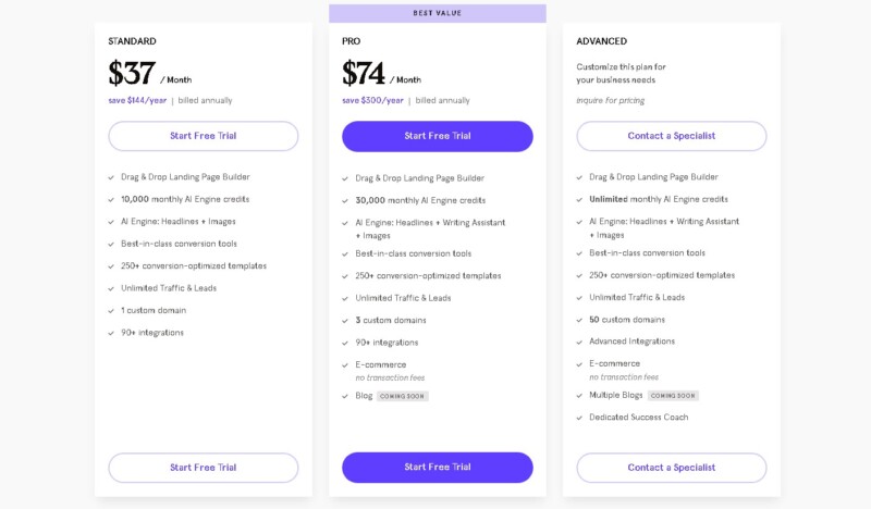 Leadpages Services Pricing