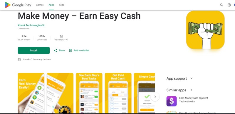 Make money android app