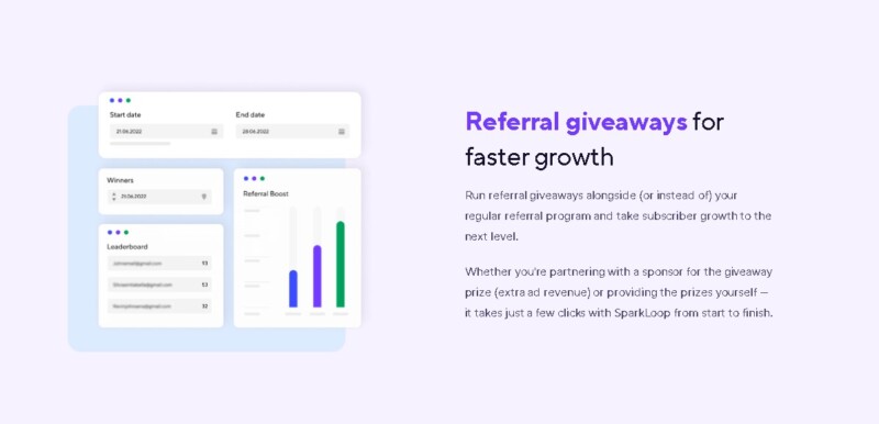 SparkLoop Referral giveaways for faster growth