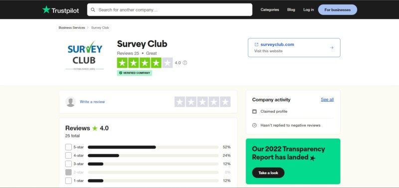  survey club reviews