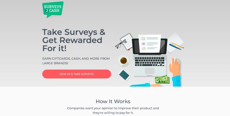 Surveys2Cash Homepage