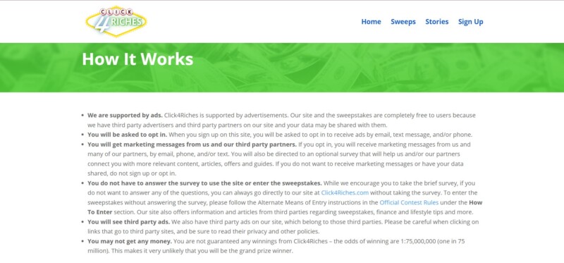 How click4riches works