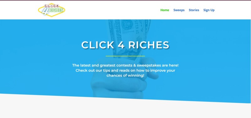 Clicks4Riches homepage