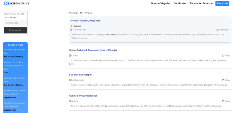 Skip The Drive Full Time Job posting