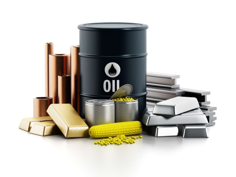 Commodities like oil, food, gold, silver, etc.