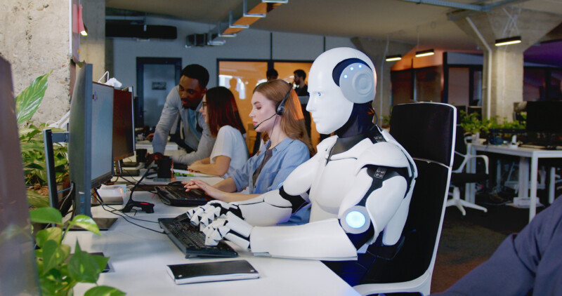 Humanoid work at call center as Support service.