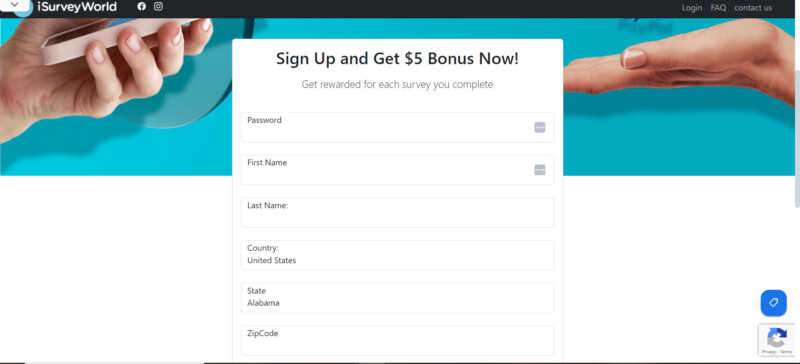 Signing up on iSurveyWorld