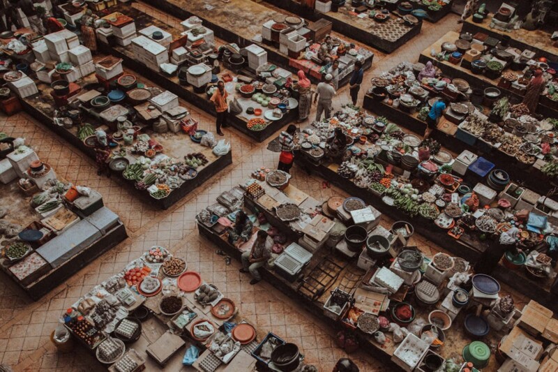 Farmers Market Drone Shot
