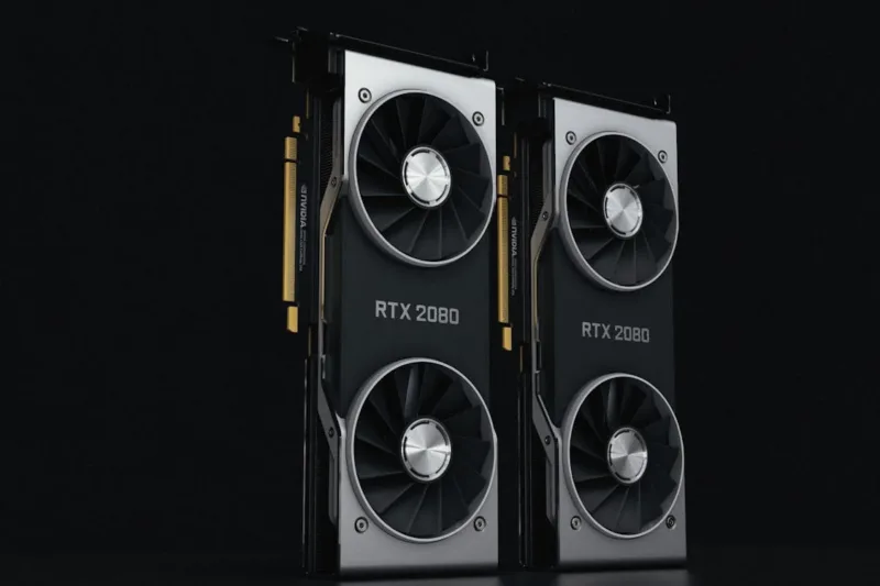 Close-up of Two RTX2080 Graphics Cards
