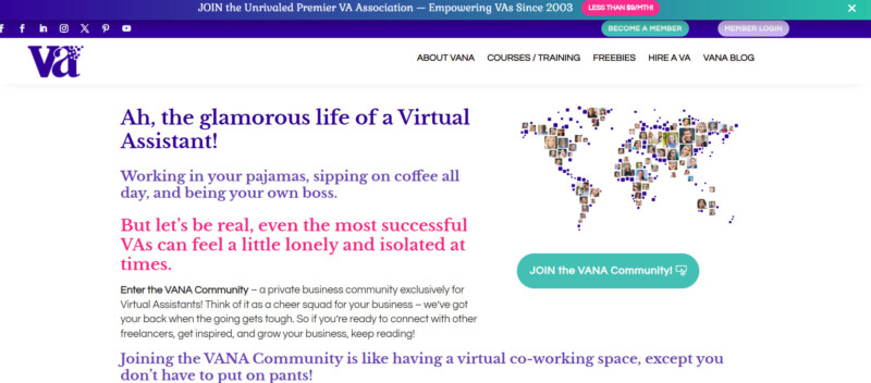 Virtual Assistant Networking Association  Membership Community Page