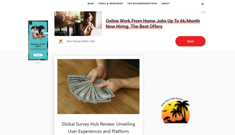 Work From Home Reviews Website Landing Page