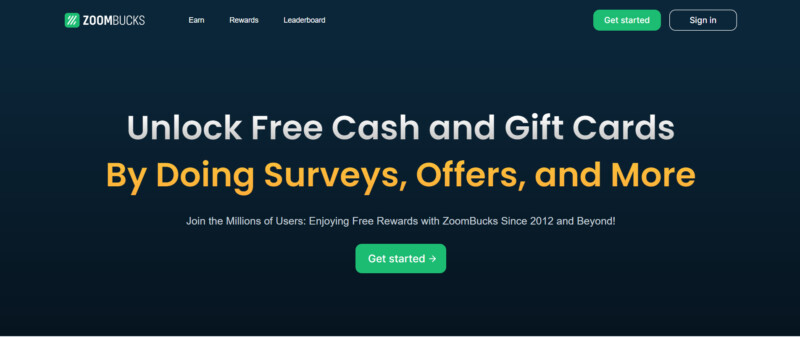 ZoomBucks Survey Homepage