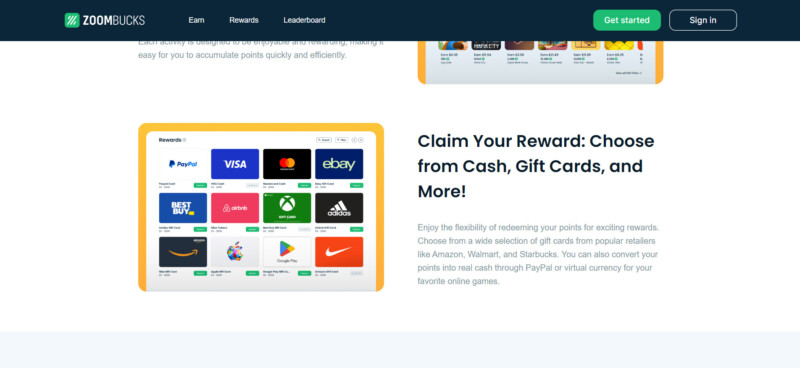 Claiming rewards in ZoomBucks